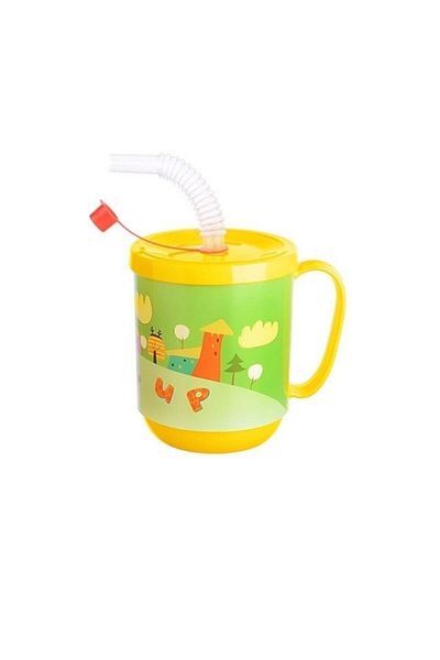 Gönül İşlerim Funny Children's Glass with Straw - 350 ml