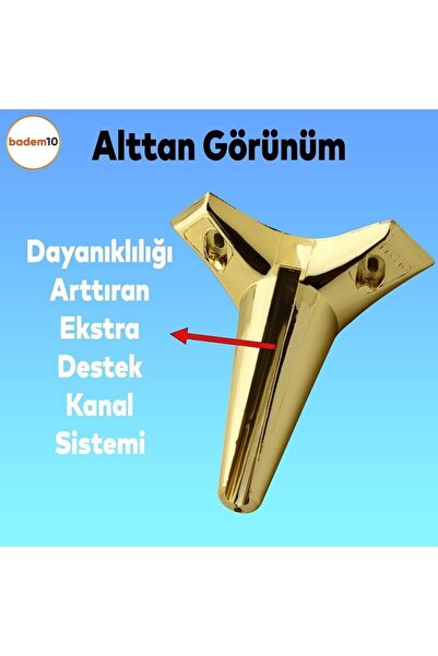 Badem10 Aspen Luxury Furniture Sofa Armchair Tv Unit Console Leg Feet 24 cm Gold Gold Leg (4 Pcs)