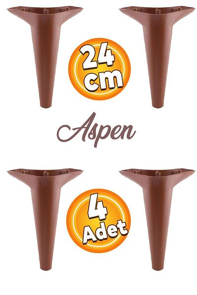 Badem10 Canapea de lux maro Aspen - fotoliu de 24 cm, unitate TV și picior de consolă (4 buc.)