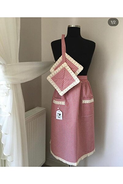 sewing art55 Belden Bağlamalı Önlük & Tutacak Set