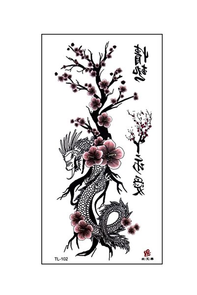 Mecit Tuhafiye JAPON AĞACI EJDERHA YAZI SIRT KOL VUCUT İÇİN GEÇİCİ DÖVME