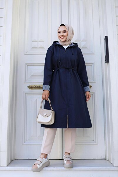 HARMAN BUTİK Women's - Zippered Short Bondeç Trench Coat