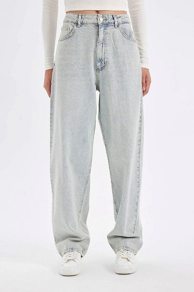 DeFacto High Waist Baggy Fit Long Jean Trousers - D3894ax24hs