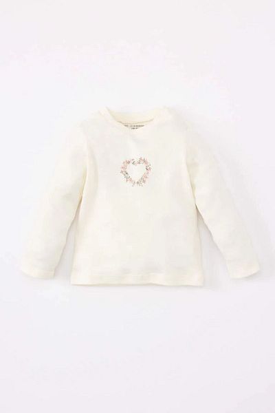 DeFacto Baby Girl Long Sleeve T-shirt Crinkle Fabric Salopet 2-Piece Set B9481a5pn56y