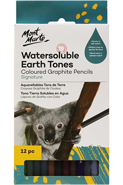 Mont Marte MM Suda Çözünür Renkli Grafit Kalemler Signature 12'li