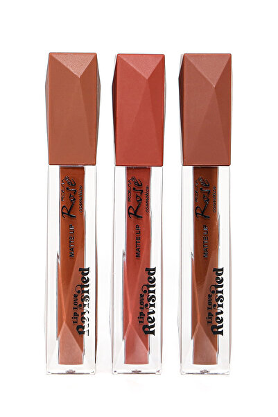 Roesıa Rose Cosmetics Rose Revisited 3'lü Mat, Kalıcı Ruj Seti