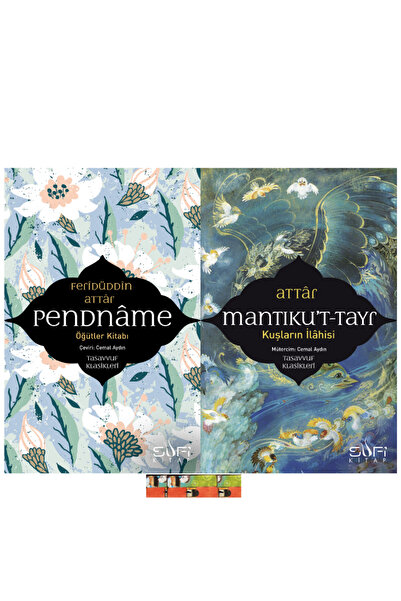 Sufi Kitap Feridüddin Attar kitaplığı-Mantıkut Tayr - Kuşların İlahisi, Pendname-Öğütler Kitabı  2 kitap