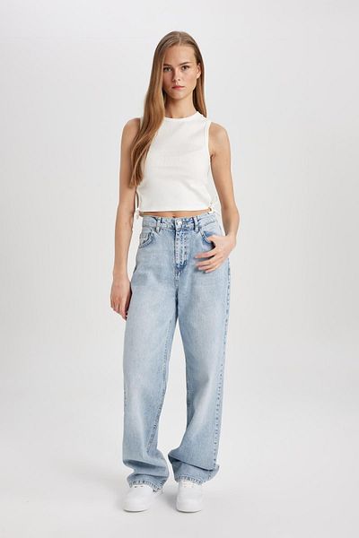 DeFacto High Waist Wide Leg 90S Large Leg Jean Pants B8246Ax24Sp
