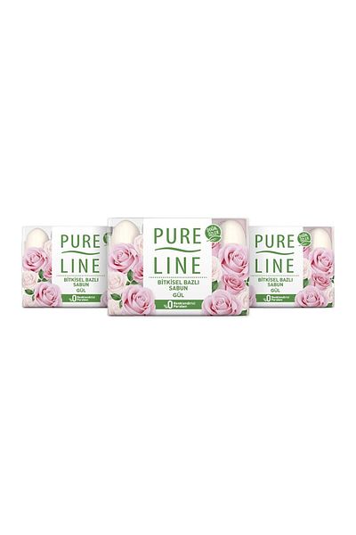 Pure Line صابون الورد العشبي بمستخلصات طبيعية 70 جرام × 12