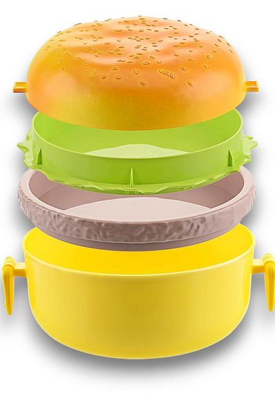 Open Toys Hamburger Feeding Bowl - Stylish and Useful Design