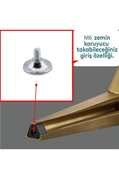 Badem10 Küçük Rotil Ayak M6 Civatalı 6 mm Metal Beyaz Eşya Raf Reyon Mobilya Profil Ayağı 1.5 cm (4 Adet)