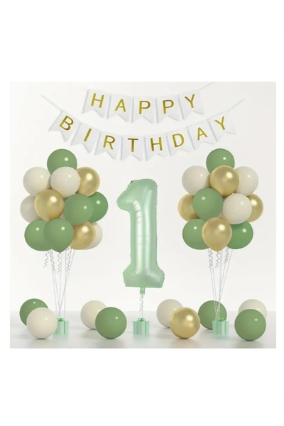 BİDOLUMUTLULUK 1 Yaş Folyo Balon Doğum Günü Parti Seti Parti Eğlence Kutlama