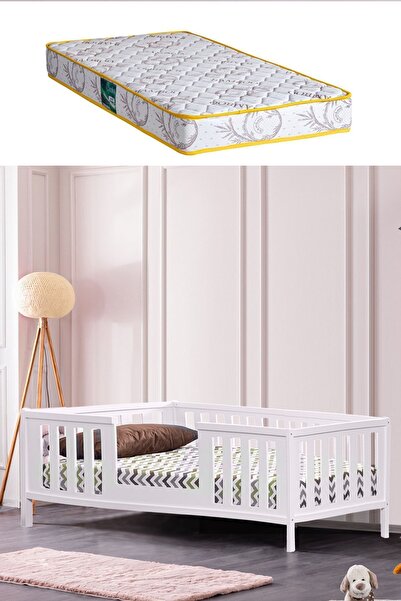 Setay Montessori Karyola, Berlin Mdf Montessori Yatak - Beyaz 1 Adet Comfort Yatak