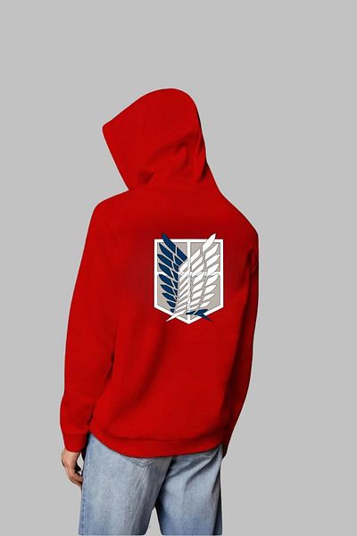 Nyda Collections Attack on Titan Printed Unisex Oversize суичър с качулка - дълъг ръкав, памук