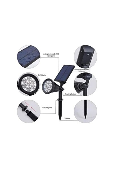 Genel Markalar Yeşil Çim Solar Led Bahçe Aydınlatması - Güneş Enejisi Ledli Çim Lambası - Güneş Enerjili Saplamalı