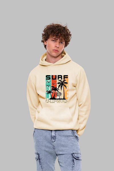 Nyda Collections Φούτερ California Printed Unisex Oversize Hooded - Μακρυμάνικο, Βαμβακερό