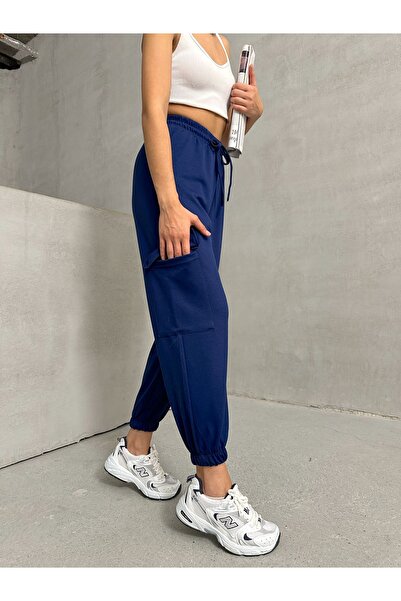 BEJNA Women's Dark Blue Modal Pants - Soft Touch, with Pockets