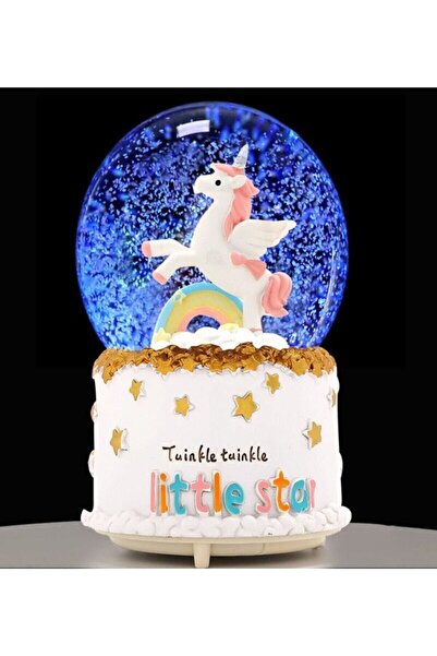 İthal Işıklı Müzikli Unicorn Kar Küresi Büyük Boy