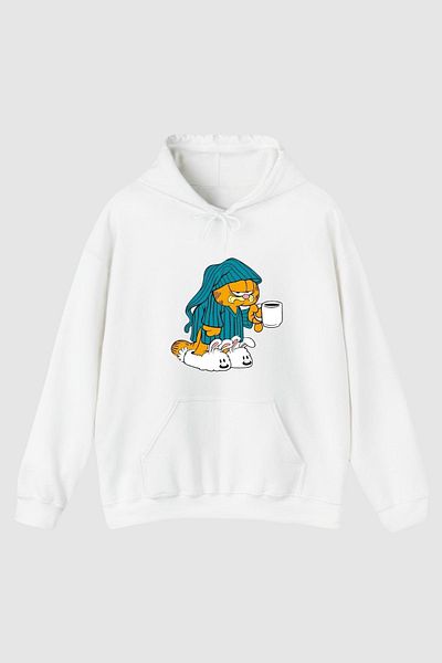 Nyda Collections Hanorac imprimat cu mânecă lungă, unisex, cu buzunar cangur, cu 3 fire
