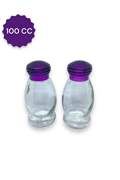 Dore Voir 100 Cc 2 Adet Cam Tuzluk, Mor Sert Plastik Kapaklı Tuzluk/ Mor Kapaklı