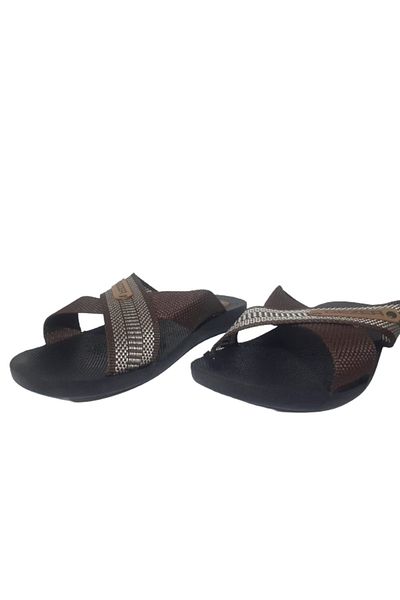 GEZER Ανδρικές παντόφλες Ultra Light Brown Rope Casual - Gzrh97-797