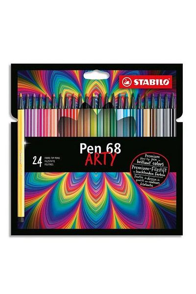 Stabilo Pen 68 Arty - Felt Tip Crayons - Pack of 24 - Various Colors