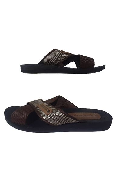 GEZER Ανδρικές παντόφλες Ultra Light Brown Rope Casual - Gzrh97-797