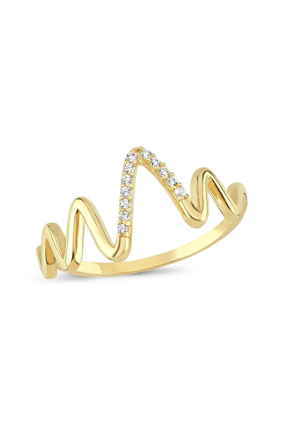 Gencay Kuyumculuk 14 Ayar Altın Zirkon Taşlı Ritim Yüzük