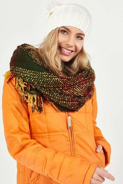 POSUSS Foil Printed Pompom Acrylic Women's Beret White - Ps249