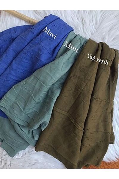 HAR-UM Ticaret Hijab Women's Bamboo Scarf Shawl Model - Set of 3 Blue>mint>green