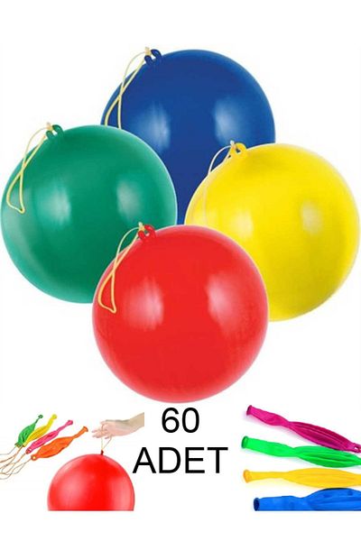 nistabolje 60 Pieces Elastic Bouncy Balloon Stringed Punch Punch Large Balloon