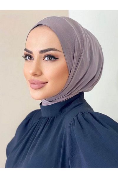 Organic Scarfs Γυναικείο μαντήλι Hijab Mink γιακά με κουμπωτά κουμπωτά Μοντέλο μαντήλι Hijab Bonnet με κουμπωτά