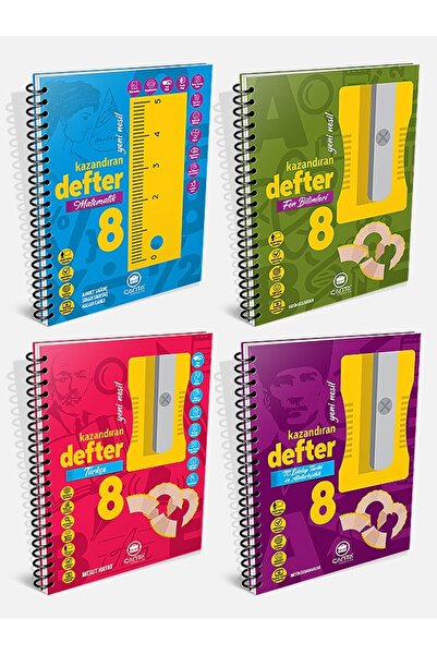 Çanta Yayınları Çanta Yayınları 8. Sınıf 4'lü Kazandıran Defter Set ( Matemat...