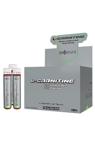 VeNatura 25 Ml x 20 Pieces L-Carnitine and Taurine Food Supplement - Bottle