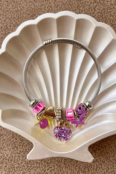 Fubena 8042 Model Daisy Color Family Tree Dangle Steel Bracelet