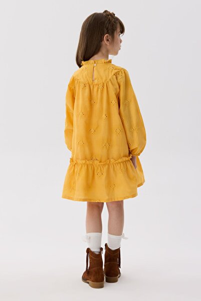 Tyess BG Store Kız Çocuk Hardal Elbise