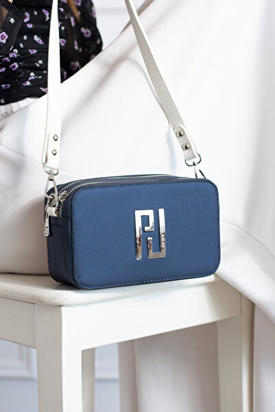 Just Polo Kadın 2 Askılı 2 Bölmeli Mini Omuz Ve El Çantası Lacivert Beyaz 21x...