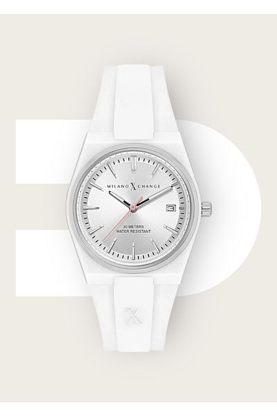 Milano X Change 3 Atm Waterproof Polycarbonate Case - Silicone Cord Women's Wristwatch