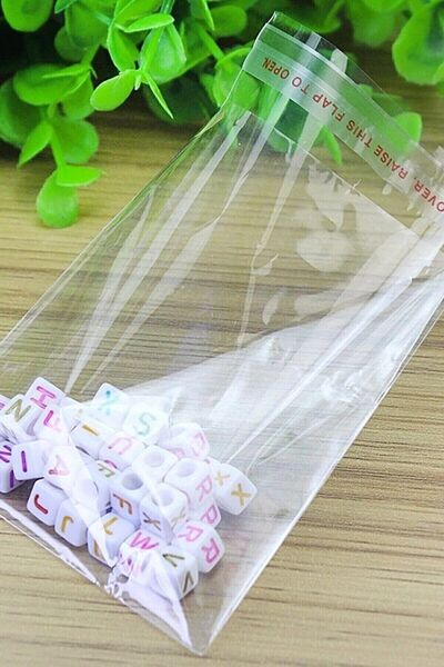 ÜNSALAN HOBİ Bantlı Jelatin Poşet Parlak Şeffaf Jelatin 10 X 20cm(POŞETİN AÇIK HALİDİR) 100 Adet