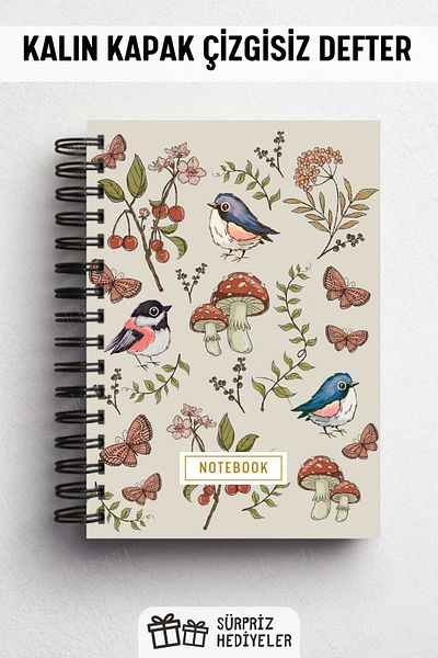 Eldesen Tasarım A5 Size 160 Pages Unlined Spiral Thick Cover Notebook