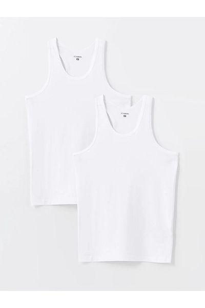 LC Waikiki Black U-Neck Combed Cotton Men's Undershirt 2-Piece Imrex Global