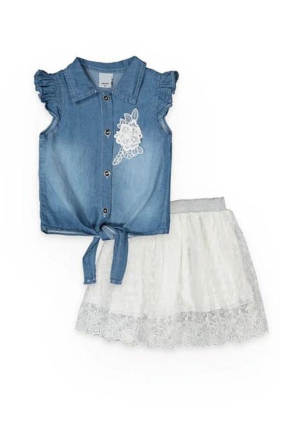 CRAX Tulle Skirt and Denim Top Set