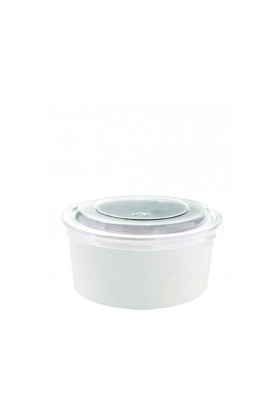 Jawad White Paper Bowl 710ml/140mm + Clear Lid - 11Pcs