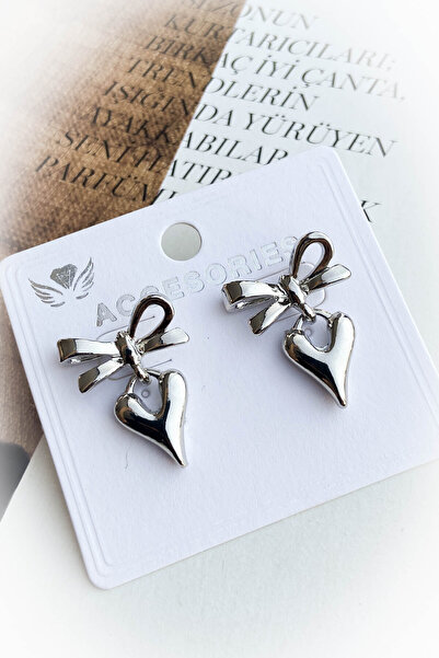 roshel Çelik Kalpli Fiyonk Model Çelik Küpe 2 Farklı Renk Seçeneği