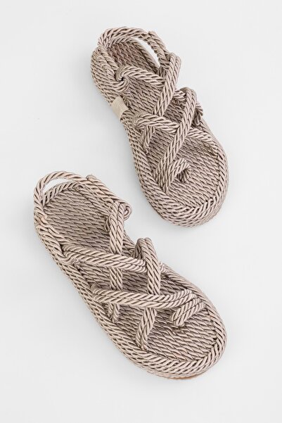 Shoeberry Aero Mink Women's Straw Sandals