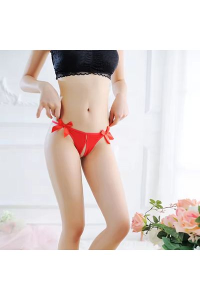 Bacio Fancy Red Sexy Bow Women's String - Fancy Thong