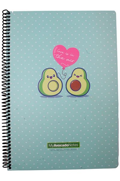 Gıpta Avocado A4 80 ورقة دفتر ملاحظات حلزوني مخطط - Love Is In The Air 5819