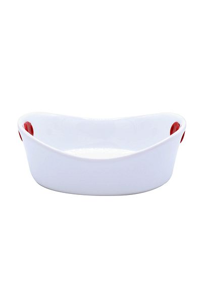 Bin-Shihoun Abomar Porcelain Serving Bowl White/Red