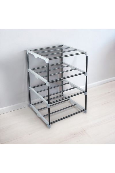 AsudeHome Ev Gereçleri 4-tier Metal Pipe Storage - Shoe Rack and Multi-purpose Bathroom Organizer