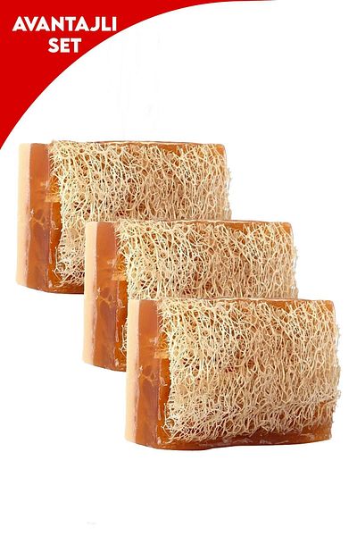 Arap Makyaj Dünyası 3 Pack Fiber Honey Donkey Milk Handmade Soap 3x120 Gr - Donkey Milk